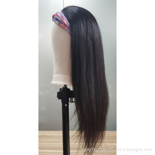 Headband wig kinky straight synthetic headband wig french curl silicon wig grip headband